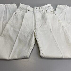 Madewell Womens Jean Tile White Size 25 The Balloon High Rise Barrel Leg Cotton